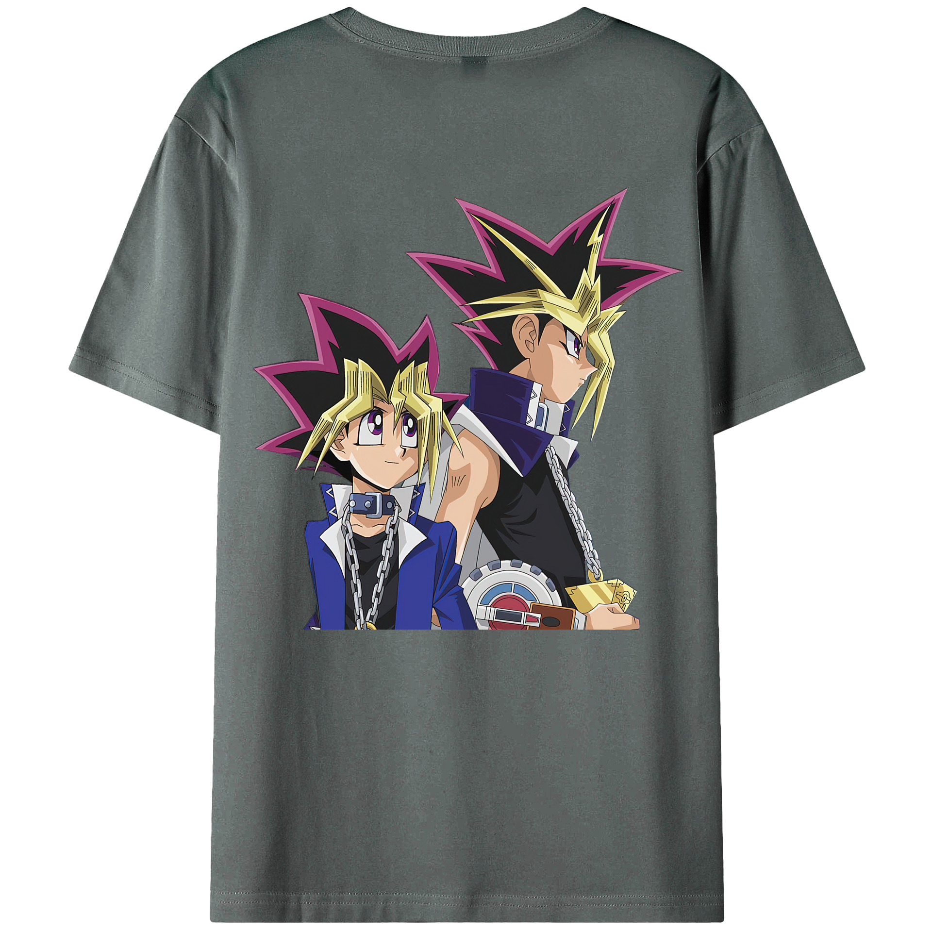 （画像用） 遊☆戯☆王 Yu-Gi-Oh! 綿100％ メンズ半袖Tシャツ（バックプリント） 通気性